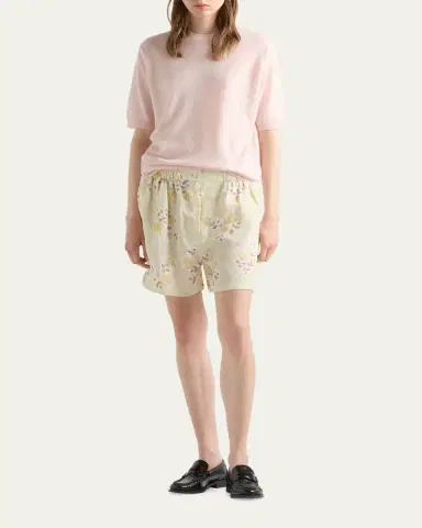 Prada Superfine Cashmere Short-Sleeve T-Shirt | Thumbnail 2 Prada Superfine Cashmere Short-Sleeve T-Shirt | Thumbnail 2