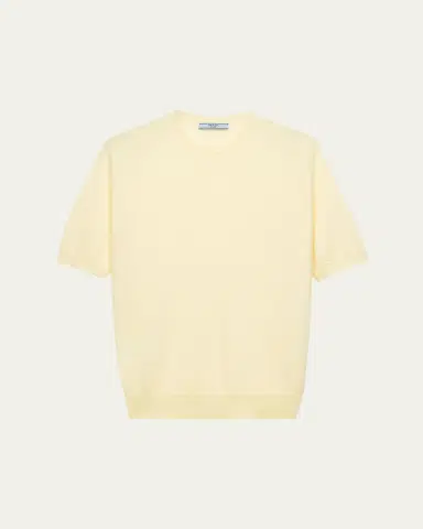 Prada Superfine Cashmere Short-Sleeve T-Shirt | Thumbnail 6 Prada Superfine Cashmere Short-Sleeve T-Shirt | Thumbnail 6