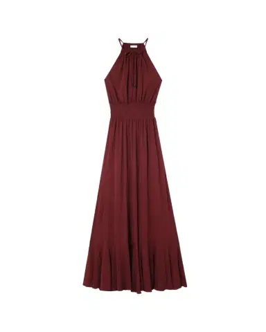 Burberry Leona Smocked Drawstring Halter Maxi Dress | Thumbnail 1