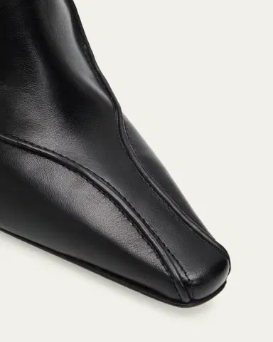 Manolo Blahnik 90mm Milleta Leather Ankle Boots | Thumbnail 3