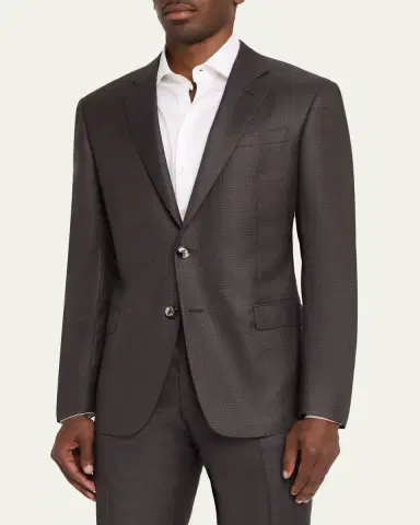 Giorgio Armani Men's Soft Line Micro-Check Two-Piece Suit | Thumbnail 4