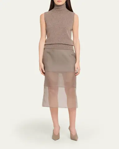 Brandon Maxwell Bruno Turtleneck Sleeveless Sweater | Thumbnail 2 Brandon Maxwell Bruno Turtleneck Sleeveless Sweater | Thumbnail 2