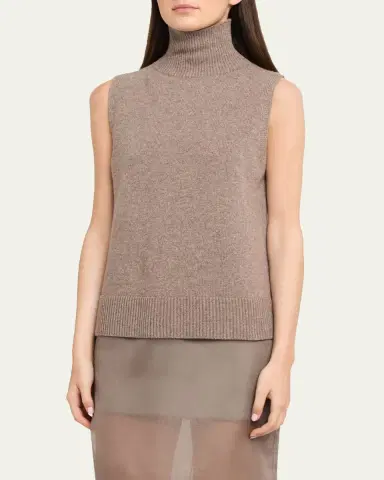 Brandon Maxwell Bruno Turtleneck Sleeveless Sweater | Thumbnail 4 Brandon Maxwell Bruno Turtleneck Sleeveless Sweater | Thumbnail 4