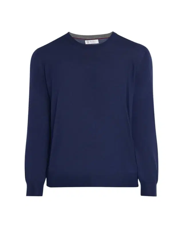 Brunello Cucinelli Men's Fine-Gauge Cashmere and Silk Crewneck Sweater