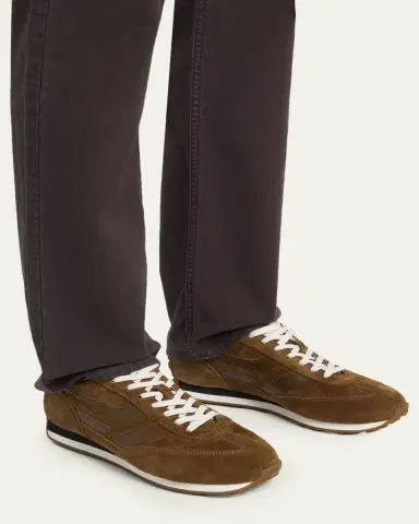 Tom Ford Men's Mick Suede and Leather Low-Top Sneakers | Thumbnail 2