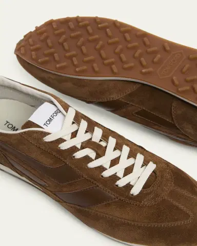 Tom Ford Men's Mick Suede and Leather Low-Top Sneakers | Thumbnail 5