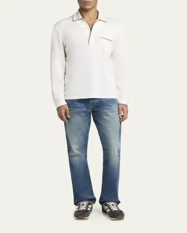 Tom Ford Men's Mick Suede and Leather Low-Top Sneakers | Thumbnail 8