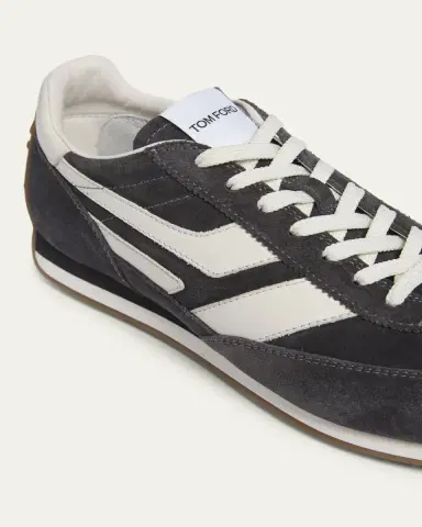Tom Ford Men's Mick Suede and Leather Low-Top Sneakers | Thumbnail 10