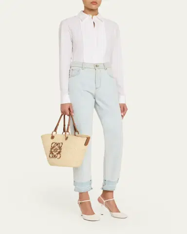 Loewe Anagram Woven Palm Leaf Basket Tote Bag | Thumbnail 5 Loewe Anagram Woven Palm Leaf Basket Tote Bag | Thumbnail 5