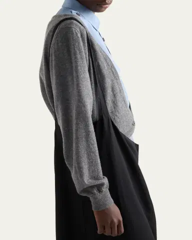 Prada Plunging V-Neck Cashmere Cardigan | Thumbnail 4 Prada Plunging V-Neck Cashmere Cardigan | Thumbnail 4