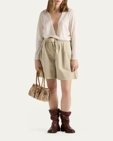Prada Plunging V-Neck Cashmere Cardigan | Thumbnail 5 Prada Plunging V-Neck Cashmere Cardigan | Thumbnail 5