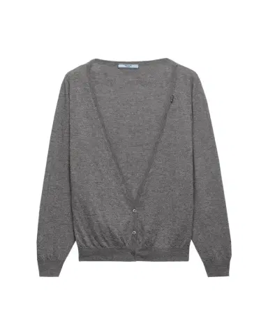Prada Plunging V-Neck Cashmere Cardigan | Thumbnail 1 Prada Plunging V-Neck Cashmere Cardigan | Thumbnail 1