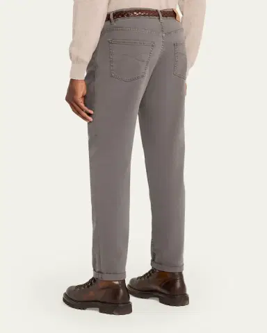 Brunello Cucinelli Men's Dyed Denim Slim-Straight Leg Five-Pocket Pants | Thumbnail 3