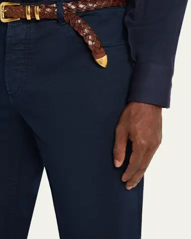 Brunello Cucinelli Men's Dyed Denim Slim-Straight Leg Five-Pocket Pants | Thumbnail 10