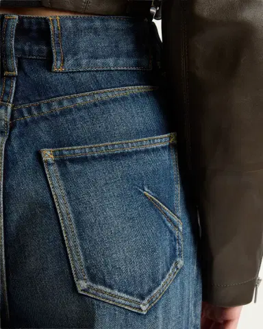 Alaïa High-Rise Denim Wide-Leg Palazzo Pants | Thumbnail 5 Alaïa High-Rise Denim Wide-Leg Palazzo Pants | Thumbnail 5