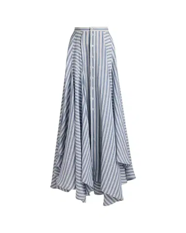 Ralph Lauren Collection Alternating Lines Umbrella Linen Skirt | Thumbnail 1