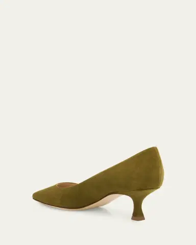 Manolo Blahnik 50mm Srila Suede Kitten Heel Pumps | Thumbnail 2 Manolo Blahnik 50mm Srila Suede Kitten Heel Pumps | Thumbnail 2