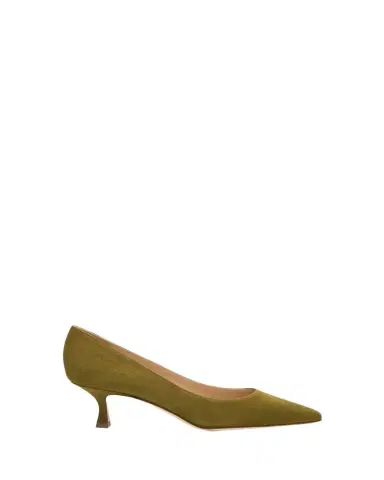Manolo Blahnik 50mm Srila Suede Kitten Heel Pumps | Thumbnail 1 Manolo Blahnik 50mm Srila Suede Kitten Heel Pumps | Thumbnail 1