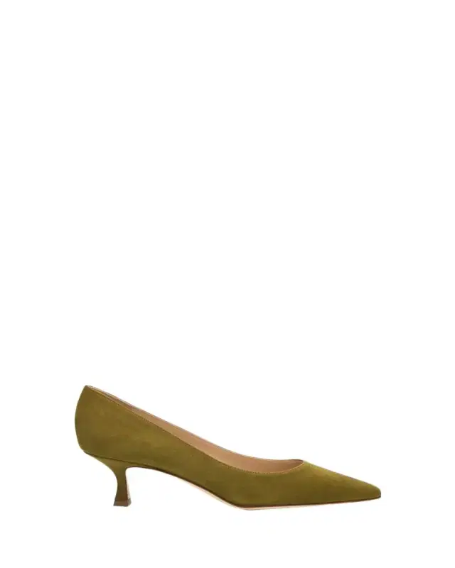 Manolo Blahnik 50mm Srila Suede Kitten Heel Pumps