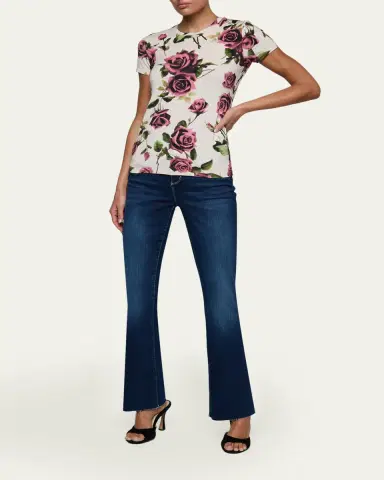 L'Agence Ressi Short-Sleeve Rose Tee | Thumbnail 2 L'Agence Ressi Short-Sleeve Rose Tee | Thumbnail 2