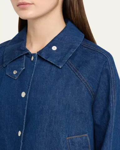 Brandon Maxwell Wells Trapeze Denim Jacket | Thumbnail 5 Brandon Maxwell Wells Trapeze Denim Jacket | Thumbnail 5