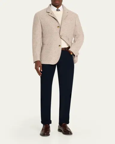 Brunello Cucinelli Men's Micro-Corduroy Straight Leg Five-Pocket Pants | Thumbnail 2