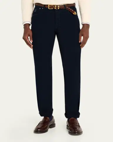 Brunello Cucinelli Men's Micro-Corduroy Straight Leg Five-Pocket Pants | Thumbnail 4