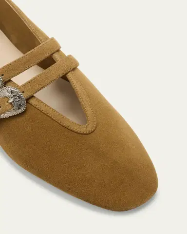 Le Monde Béryl Claudia Suede Western Buckle Ballerina Flats | Thumbnail 7