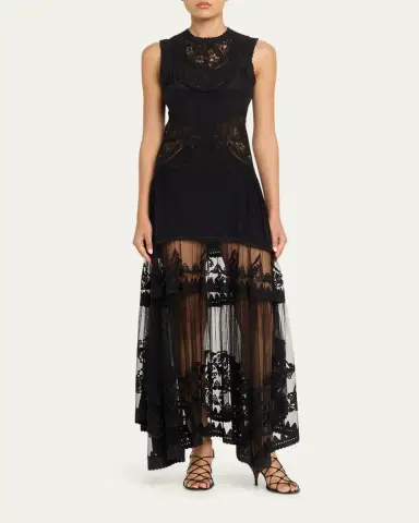 Ulla Johnson Floral Lace Silk Crepe De Chine Gown | Thumbnail 2