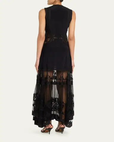 Ulla Johnson Floral Lace Silk Crepe De Chine Gown | Thumbnail 3