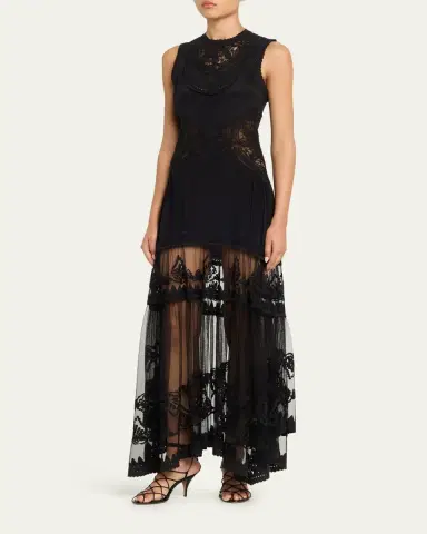 Ulla Johnson Floral Lace Silk Crepe De Chine Gown | Thumbnail 4