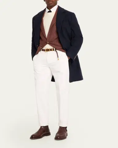 Brunello Cucinelli Men's Cashmere Houndstooth Check Single-Breasted Sport Coat | Thumbnail 7