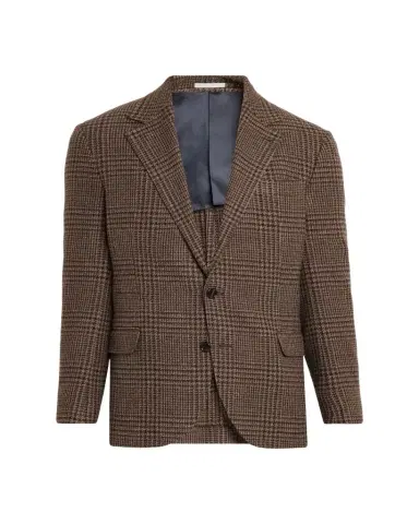 Brunello Cucinelli Men's Cashmere Houndstooth Check Single-Breasted Sport Coat | Thumbnail 1