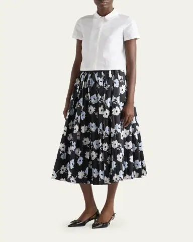 Prada Wildflower Cotton Midi Skirt | Thumbnail 2 Prada Wildflower Cotton Midi Skirt | Thumbnail 2