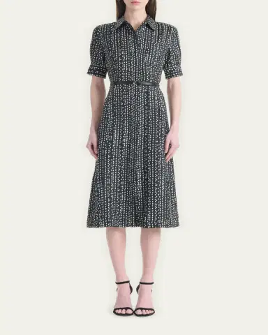 Altuzarra Kieran Abstract-Print Short-Sleeve Midi Shirtdress With Belt | Thumbnail 2 Altuzarra Kieran Abstract-Print Short-Sleeve Midi Shirtdress With Belt | Thumbnail 2