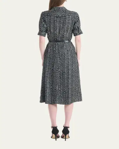 Altuzarra Kieran Abstract-Print Short-Sleeve Midi Shirtdress With Belt | Thumbnail 3 Altuzarra Kieran Abstract-Print Short-Sleeve Midi Shirtdress With Belt | Thumbnail 3