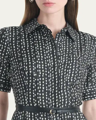 Altuzarra Kieran Abstract-Print Short-Sleeve Midi Shirtdress With Belt | Thumbnail 5 Altuzarra Kieran Abstract-Print Short-Sleeve Midi Shirtdress With Belt | Thumbnail 5