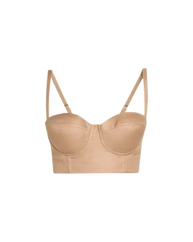 L'Agence Sonya Satin Bralette Bustier Top