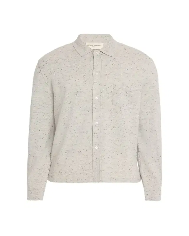 Men's Wool/Cashmere Melange Knit Long-Sleeve Shirt