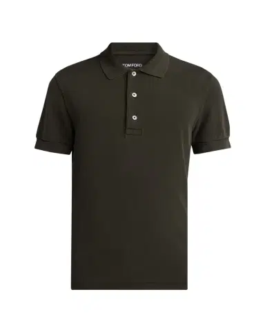 Tom Ford Men's Lyocell Pique Polo Shirt | Thumbnail 1 Tom Ford Men's Lyocell Pique Polo Shirt | Thumbnail 1