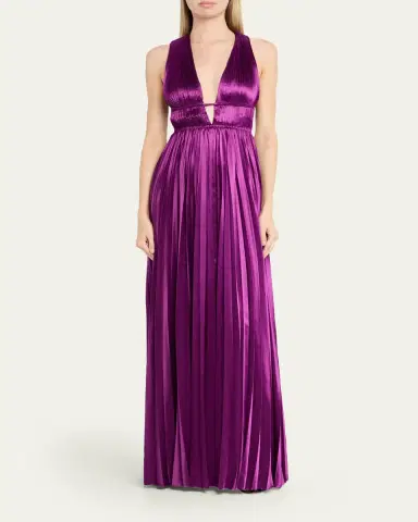 Ulla Johnson Lena Pleated Satin Gown | Thumbnail 2 Ulla Johnson Lena Pleated Satin Gown | Thumbnail 2