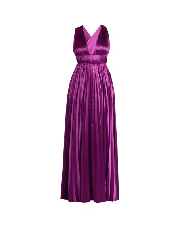 Ulla Johnson Lena Pleated Satin Gown
