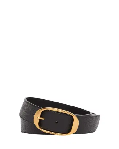Tom Ford Men's Grained Leather Oval-Buckle Belt | Thumbnail 1 Tom Ford Men's Grained Leather Oval-Buckle Belt | Thumbnail 1