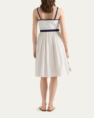 Prada Slubbed Toile Sleeveless Dress | Thumbnail 3 Prada Slubbed Toile Sleeveless Dress | Thumbnail 3