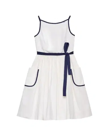 Prada Slubbed Toile Sleeveless Dress | Thumbnail 1 Prada Slubbed Toile Sleeveless Dress | Thumbnail 1