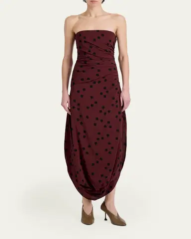 Proenza Schouler Nayara Printed Dot Stetch Viscose Dress | Thumbnail 2 Proenza Schouler Nayara Printed Dot Stetch Viscose Dress | Thumbnail 2