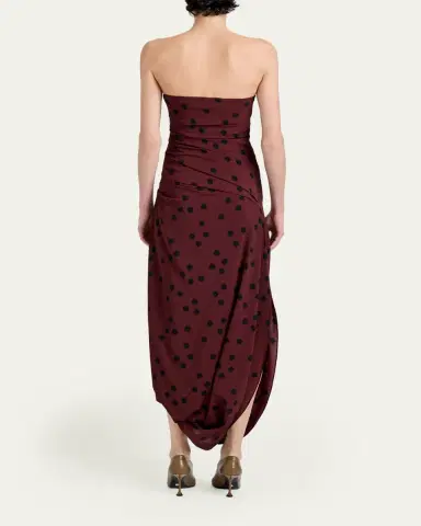 Proenza Schouler Nayara Printed Dot Stetch Viscose Dress | Thumbnail 3 Proenza Schouler Nayara Printed Dot Stetch Viscose Dress | Thumbnail 3