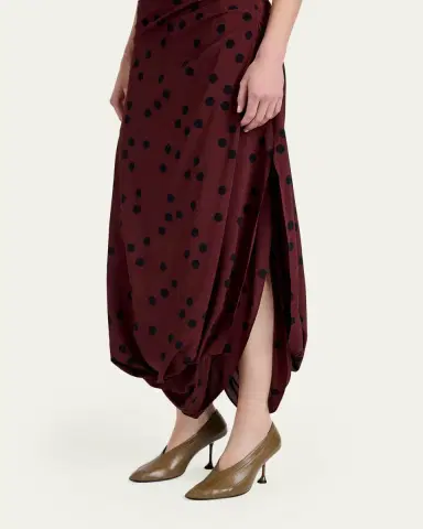 Proenza Schouler Nayara Printed Dot Stetch Viscose Dress | Thumbnail 5 Proenza Schouler Nayara Printed Dot Stetch Viscose Dress | Thumbnail 5