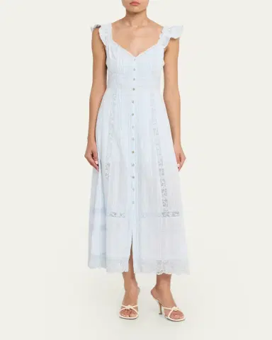 LoveShackFancy Kailette Button-Front Maxi Dress | Thumbnail 2 LoveShackFancy Kailette Button-Front Maxi Dress | Thumbnail 2
