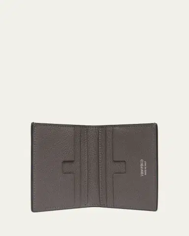 Tom Ford Men's Grained Leather T Line Bifold Card Holder | Thumbnail 3 Tom Ford Men's Grained Leather T Line Bifold Card Holder | Thumbnail 3
